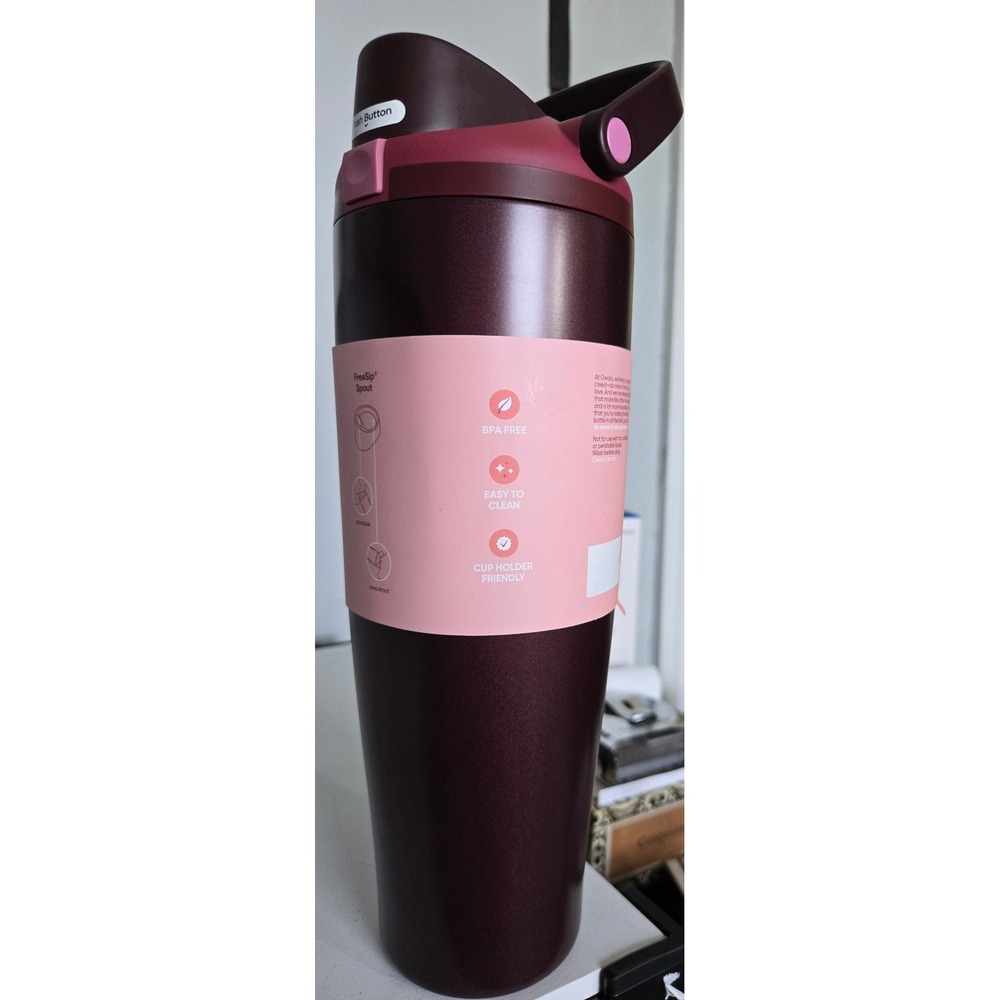 Owala FreeSip 40oz Insulated Stainless Steel Water Bottle Maroon Pink NEW - Picture 3 of 8
